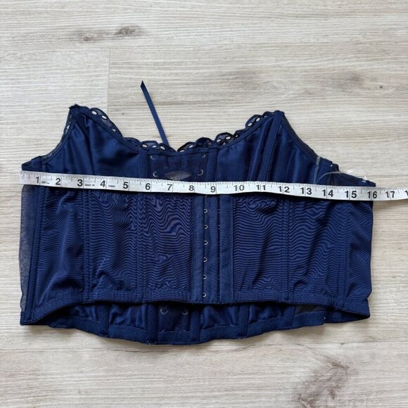 Victoria’s Secret Corset Top Bustier Lace Blue Strapless XL - Picture 11 of 12